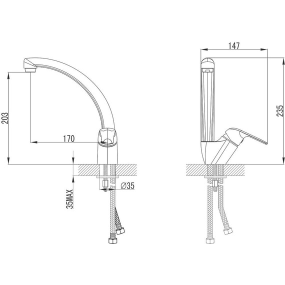 Смеситель для кухни Azario AZ-HU245902 - фото 2