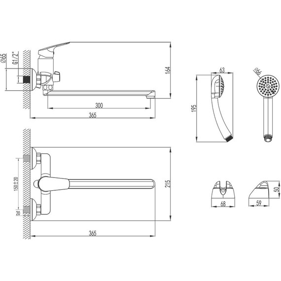 Смеситель для ванны Azario AZ-HU245909 - фото 2