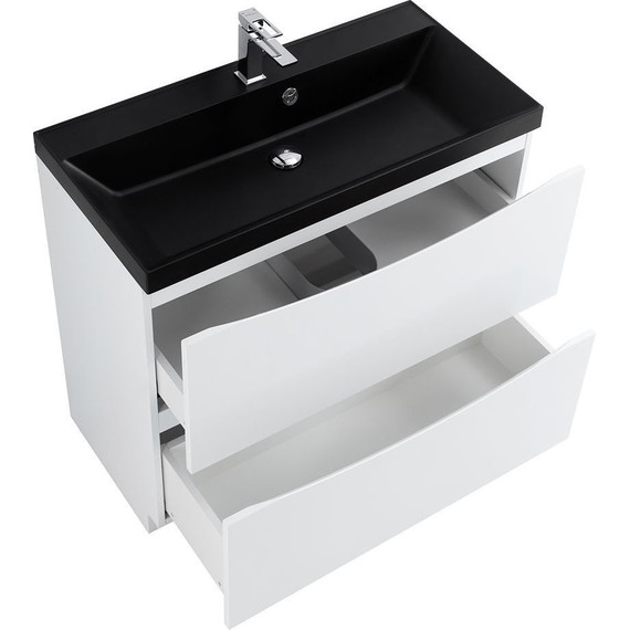 Тумба напольная с раковиной BelBagno MARINO-800-2C-PIA-BL-P 80 см, Bianco Lucido (раковина BB800/450-LV-ART-AST-NERO) - фото 3