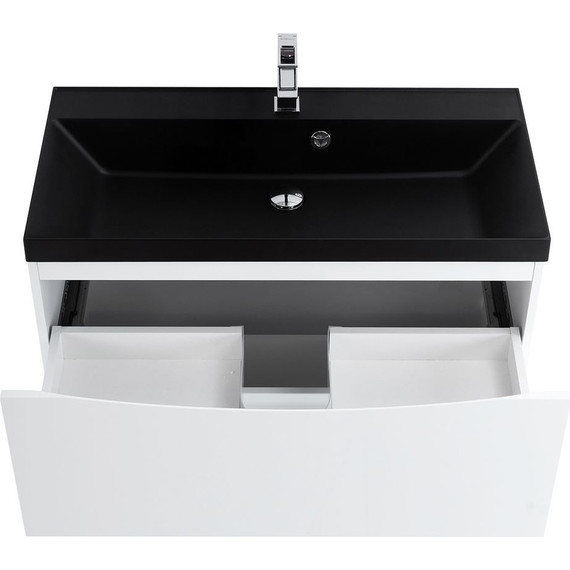 Тумба напольная с раковиной BelBagno MARINO-800-2C-PIA-BL-P 80 см, Bianco Lucido (раковина BB800/450-LV-ART-AST-NERO) - фото 4