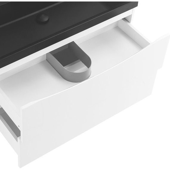 Тумба подвесная с раковиной BelBagno MARINO-800-2C-SO-BL-P 80 см, Bianco Lucido (раковина BB800/450-LV-ART-AST-NERO) - фото 4