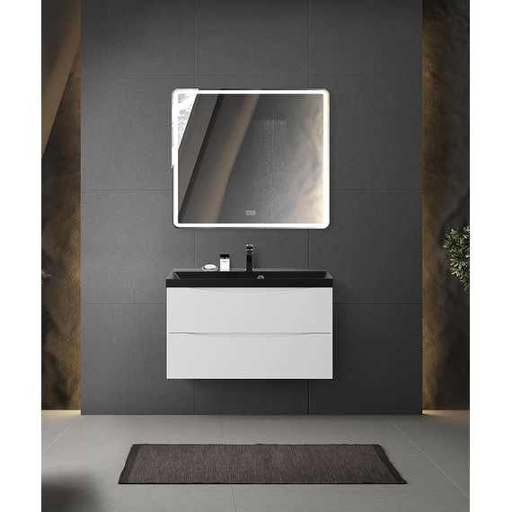Тумба подвесная с раковиной BelBagno MARINO-800-2C-SO-BL-P 80 см, Bianco Lucido (раковина BB800/450-LV-ART-AST-NERO) - фото 7