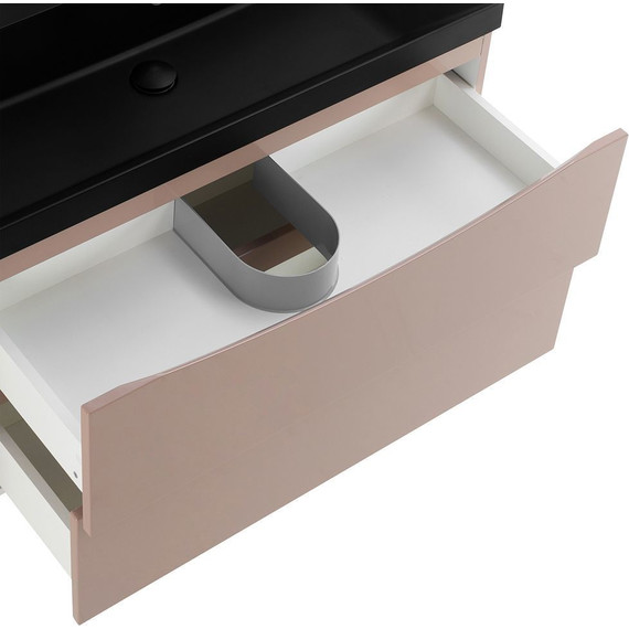 Тумба подвесная с раковиной BelBagno MARINO-800-2C-SO-CL-P 80 см, Cappuccino Lucido (раковина BB800/450-LV-ART-AST-NERO) - фото 3