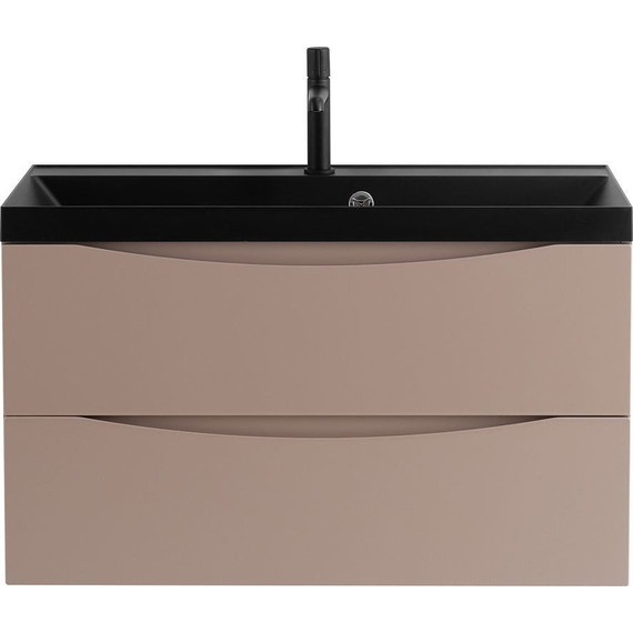 Тумба подвесная с раковиной BelBagno MARINO-800-2C-SO-CL-P 80 см, Cappuccino Lucido (раковина BB800/450-LV-ART-AST-NERO) - фото 5