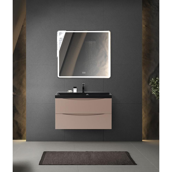Тумба подвесная с раковиной BelBagno MARINO-800-2C-SO-CL-P 80 см, Cappuccino Lucido (раковина BB800/450-LV-ART-AST-NERO) - фото 6