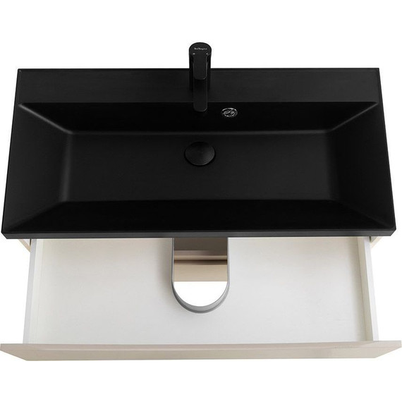 Тумба подвесная с раковиной BelBagno MARINO-800-2C-SO-CO-P 80 см, Crema Opaco (раковина BB800/450-LV-ART-AST-NERO) - фото 2