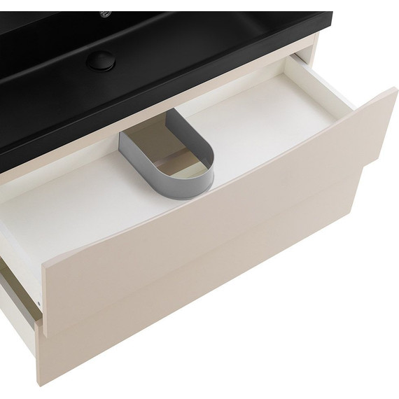 Тумба подвесная с раковиной BelBagno MARINO-800-2C-SO-CO-P 80 см, Crema Opaco (раковина BB800/450-LV-ART-AST-NERO) - фото 5