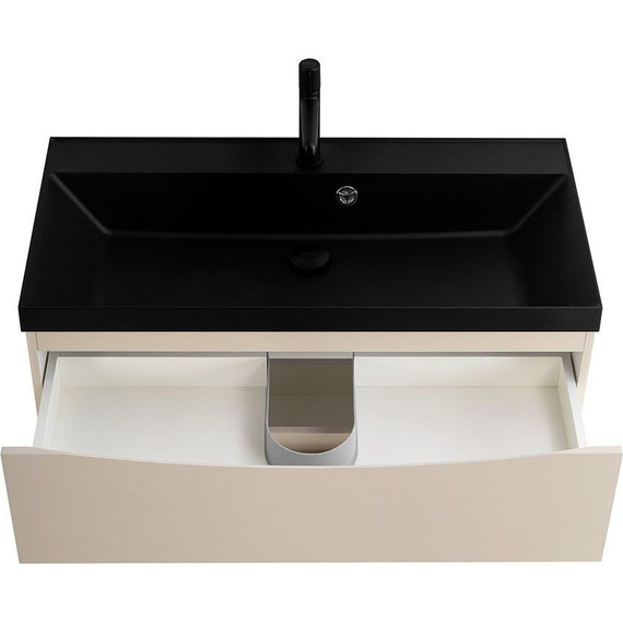 Тумба подвесная с раковиной BelBagno MARINO-800-2C-SO-CO-P 80 см, Crema Opaco (раковина BB800/450-LV-ART-AST-NERO) - фото 6