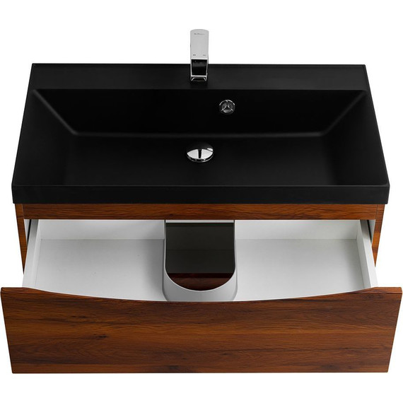 Тумба подвесная с раковиной BelBagno MARINO-800-2C-SO-RC-P 80 см, Rovere Cillegio (раковина BB800/450-LV-ART-AST-NERO) - фото 2