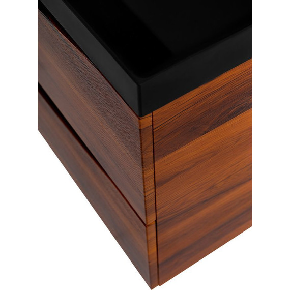 Тумба подвесная с раковиной BelBagno MARINO-800-2C-SO-RC-P 80 см, Rovere Cillegio (раковина BB800/450-LV-ART-AST-NERO) - фото 5