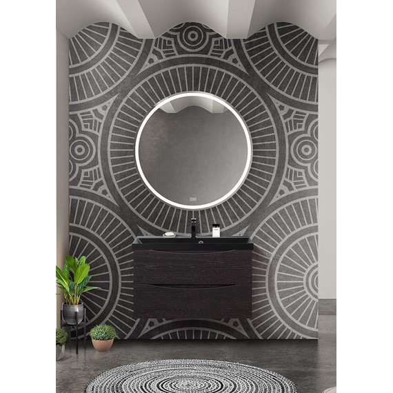 Тумба подвесная с раковиной BelBagno MARINO-800-2C-SO-RCA-P 80 см, Rovere Cioccolato Amaro (раковина BB800/450-LV-ART-AST-NERO) - фото 7