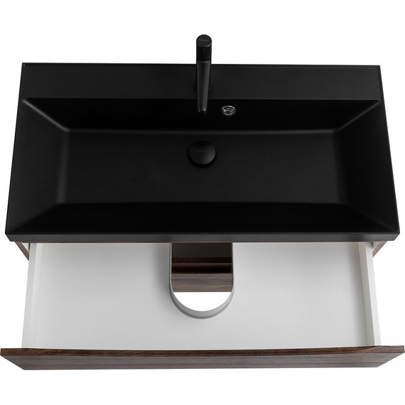 Тумба подвесная с раковиной BelBagno MARINO-800-2C-SO-RW-P 80 см, Rovere Moro (раковина BB800/450-LV-ART-AST-NERO) - фото 6