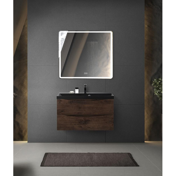 Тумба подвесная с раковиной BelBagno MARINO-800-2C-SO-RW-P 80 см, Rovere Moro (раковина BB800/450-LV-ART-AST-NERO) - фото 7