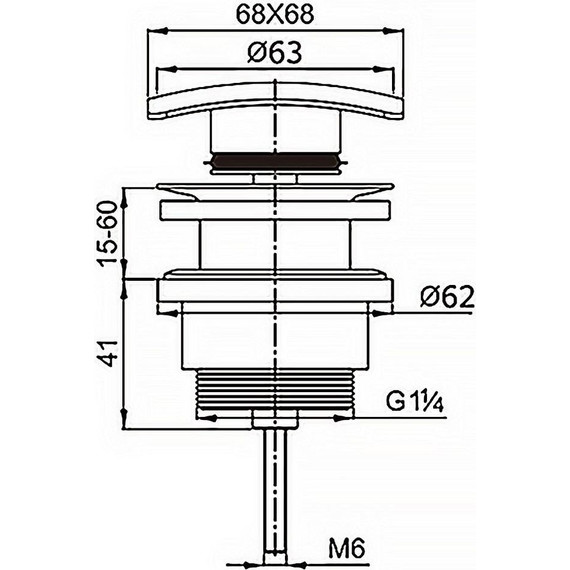 Донный клапан Azario AZ-106-GL, золото - фото 2