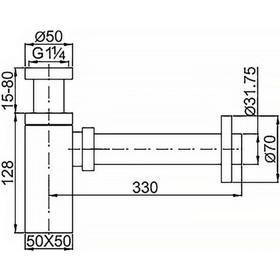Сифон для умывальника Azario G 1 1/4 AZ-109-BR, бронза - фото 2