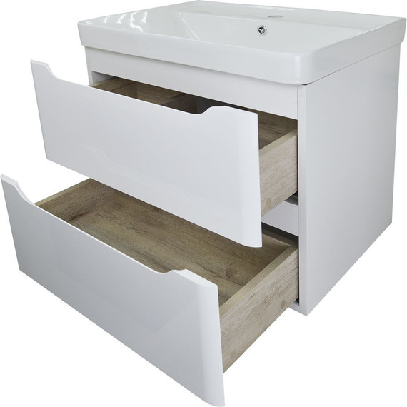 Тумба подвесная с раковиной Azario Lotos 60/2 см CS00083929, белый - фото, картинка 4 Тумба подвесная с раковиной Azario Lotos 60/2 см CS00083929, белый - фото 4