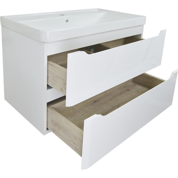 Тумба подвесная с раковиной Azario Lotos 80/2 см CS00083931, белый - фото 4