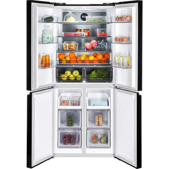 Холодильник Side by Side NordFrost RFQ 450 NFGB inverter (чёрное стекло) - фото 2