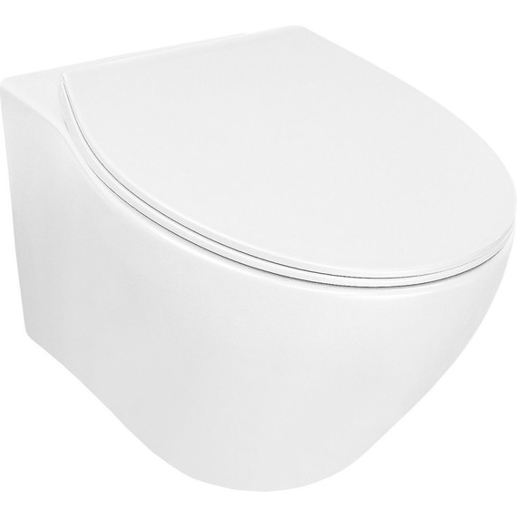 Унитаз подвесной безободковый Azario Keras AZ-99046W с тонкой крышкой микролифт, Цвет производителя: белый глянцевый - фото, картинка 2 Унитаз подвесной безободковый Azario Keras AZ-99046W с тонкой крышкой микролифт, Цвет производителя: белый глянцевый - фото 2