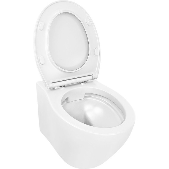 Унитаз подвесной безободковый Azario Keras AZ-99046W с тонкой крышкой микролифт, Цвет производителя: белый глянцевый - фото, картинка 4 Унитаз подвесной безободковый Azario Keras AZ-99046W с тонкой крышкой микролифт, Цвет производителя: белый глянцевый - фото 4