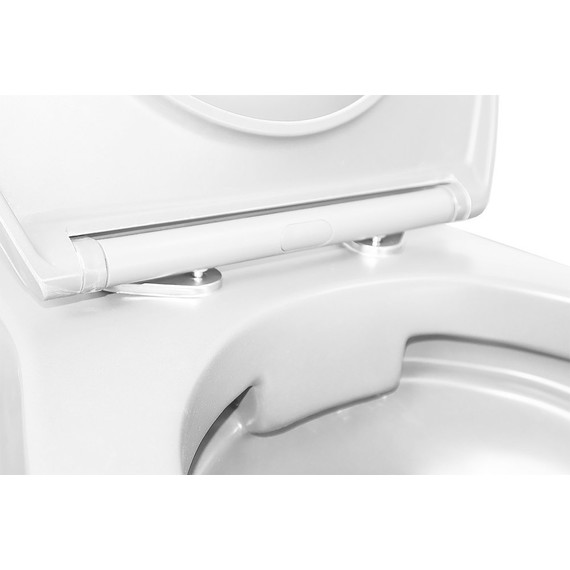 Унитаз подвесной безободковый Azario Keras AZ-99046W с тонкой крышкой микролифт, Цвет производителя: белый глянцевый - фото, картинка 6 Унитаз подвесной безободковый Azario Keras AZ-99046W с тонкой крышкой микролифт, Цвет производителя: белый глянцевый - фото 6