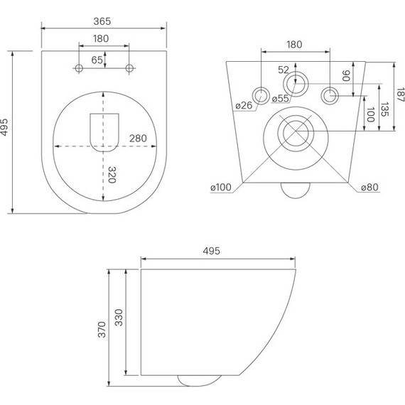 Инсталляция с подвесным унитазом комплект: Iddis Basic BASBQ01i73, сиденье микролифт, кнопка смыва хром - фото 3