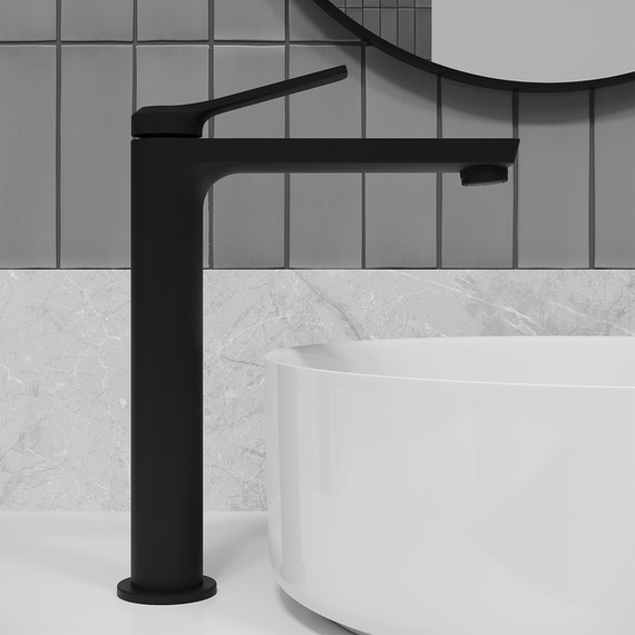 Смеситель для раковины высокий Iddis Parker PARBL01i01, чёрный матовый - фото 4