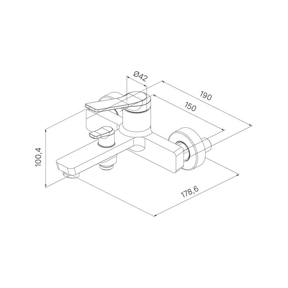 Смеситель для ванны Iddis Parker PARBL02i02WA, чёрный матовый - фото 4