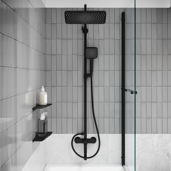 Душевая стойка Iddis Parker PARBL3Fi06, чёрный матовый - фото 2