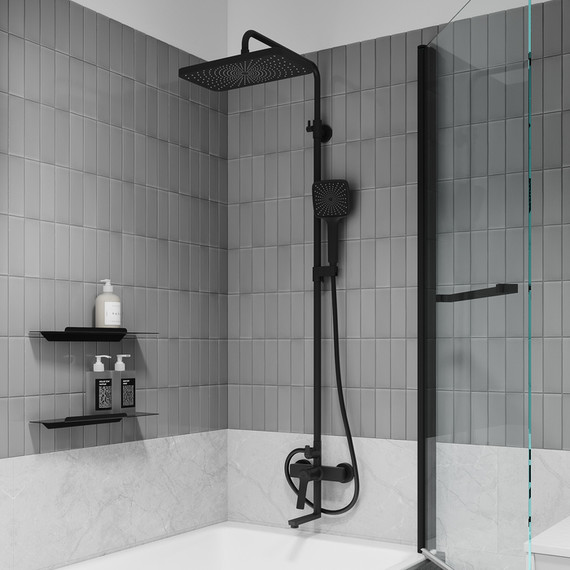 Душевая стойка Iddis Parker PARBL3Fi06, чёрный матовый - фото 3