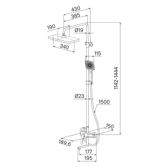 Душевая стойка Iddis Parker PARSB3Fi06 - фото 8