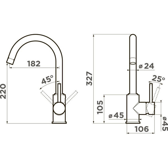 Кухонная мойка + смеситель Omoikiri OMI 4997399 + SHINAGAWA-BN 4994230, нержавеющая сталь - фото 5