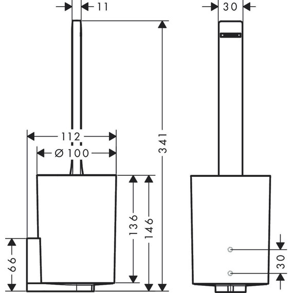 Ёршик для унитаза Hansgrohe WallStoris 27927670, чёрный матовый - фото 2