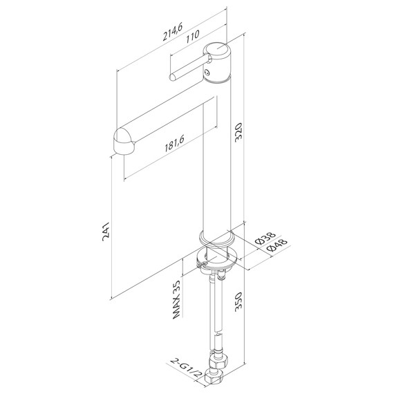Смеситель для раковины высокий Iddis Aiger AIGBC01i01 - фото 4