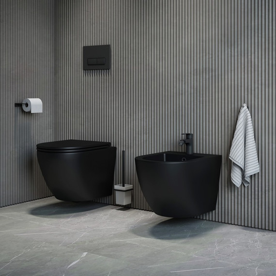 Биде подвесное Iddis Blanco BLARB02i82, чёрный матовый - фото 4