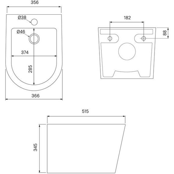 Биде подвесное Iddis Calipso CALRB02i82, чёрный матовый - фото 5
