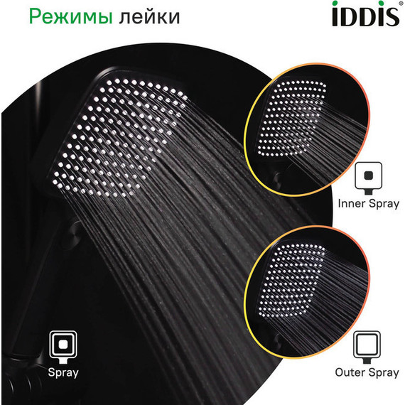 Ручной душ Iddis Esper ESP3FBSi18, чёрный матовый - фото 7