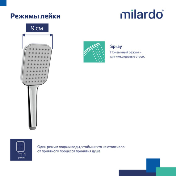 Ручной душ Milardo Ideal Spa ILS1FCSM18 - фото 10