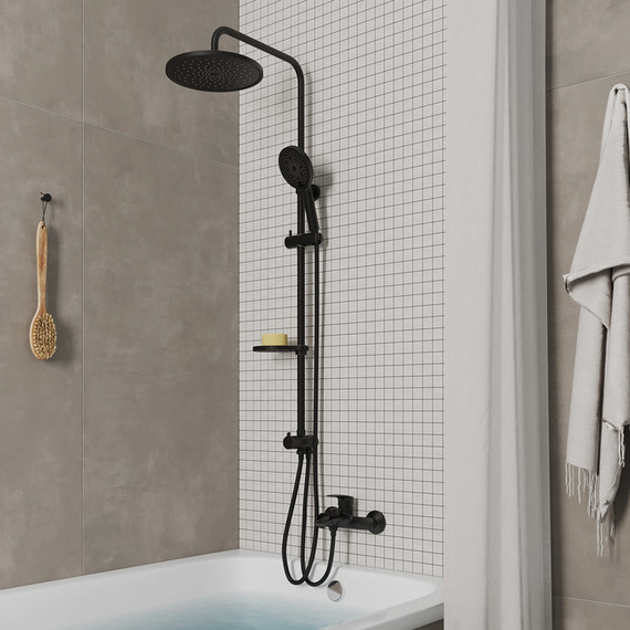 Душевая стойка Milardo Ideal Spa ILSBL3FM76, чёрный матовый - фото 2