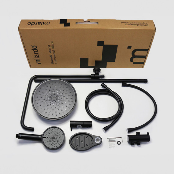 Душевая стойка Milardo Ideal Spa ILSBL3FM76, чёрный матовый - фото 6