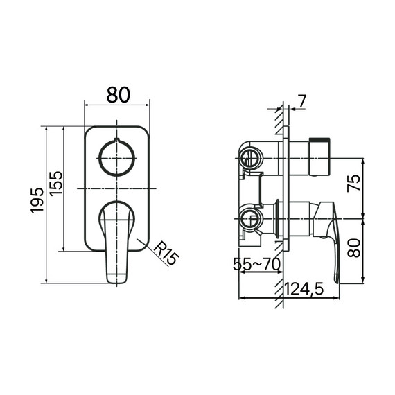 Смеситель для ванны Iddis Ray RAYBL00i68, чёрный матовый - фото 4
