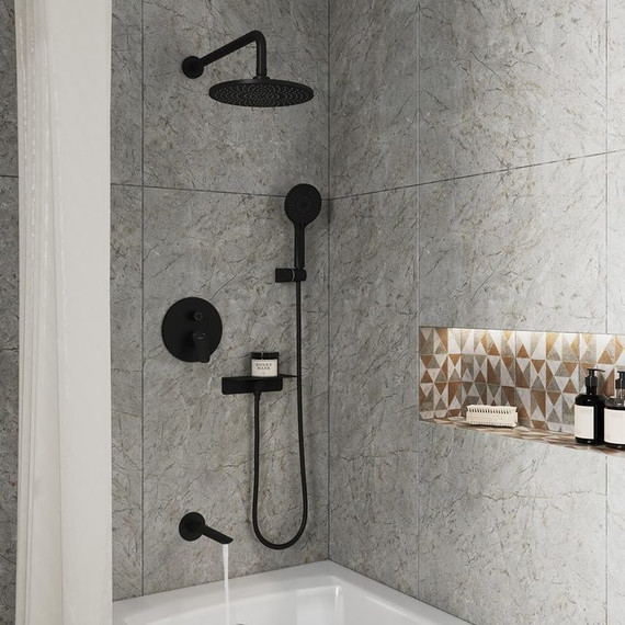 Душевая система для ванны Milardo Rora RORBL03M68, чёрный матовый - фото 3