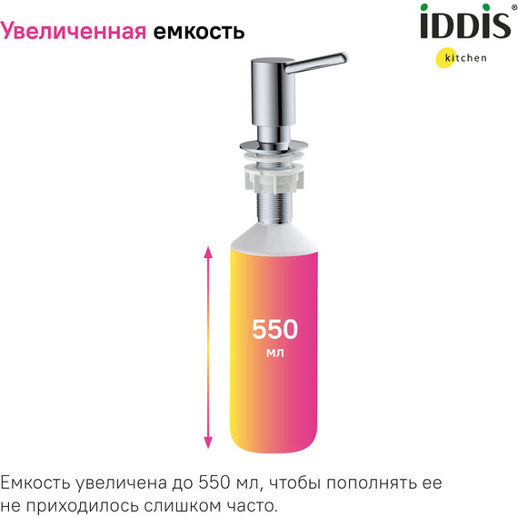 Дозатор для жидкого мыла Iddis Kitchen Line SDISB00i59 - фото 4