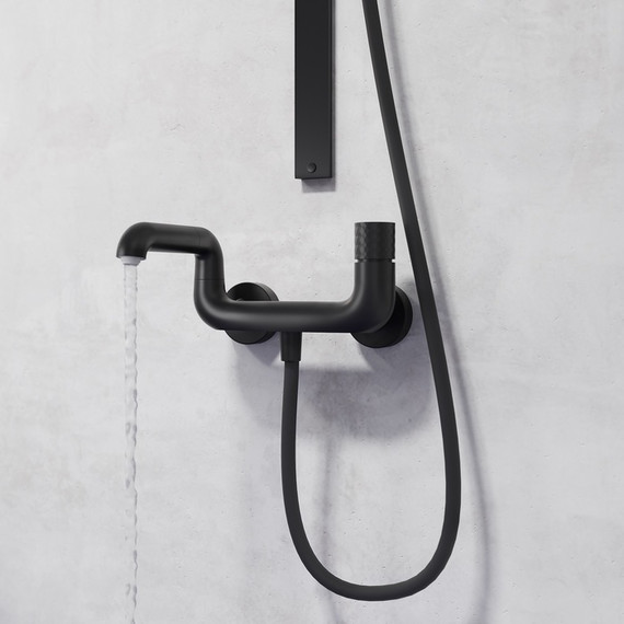 Смеситель для ванны Iddis Twist TWIBLBTi02WA, чёрный матовый - фото 7