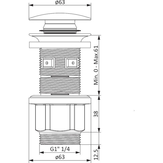 Донный клапан Damixa Option 210600300, чёрный матовый - фото 5