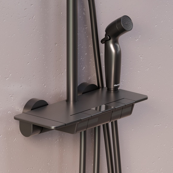 Душевая система c термостатом Damixa Gala 953770300 и гигиеническим душем, чёрный - фото 5