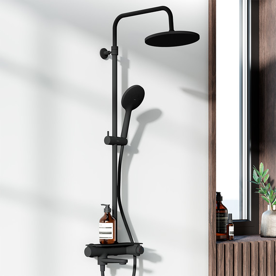 Душевая система c термостатом  Damixa Jupiter 977760300, чёрный - фото 7