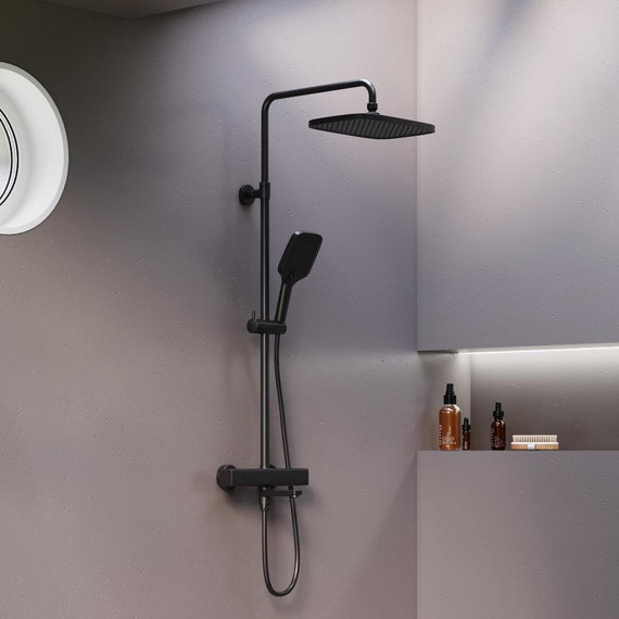 Душевая система c термостатом Damixa Gala 953810300, чёрный - фото 3
