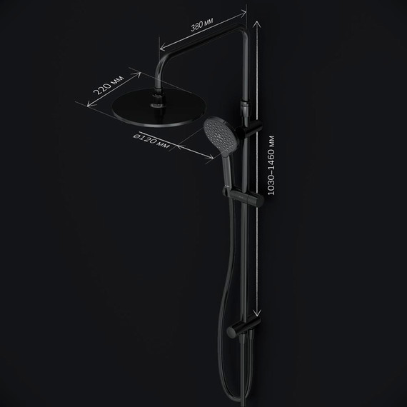 Душевая система без смесителя AM.PM Like F0780022, чёрный, Цвет производителя: чёрный - фото 4