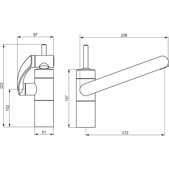 Смеситель для кухни Damixa Arc 290007264, никель, Цвет производителя: никель - фото 5